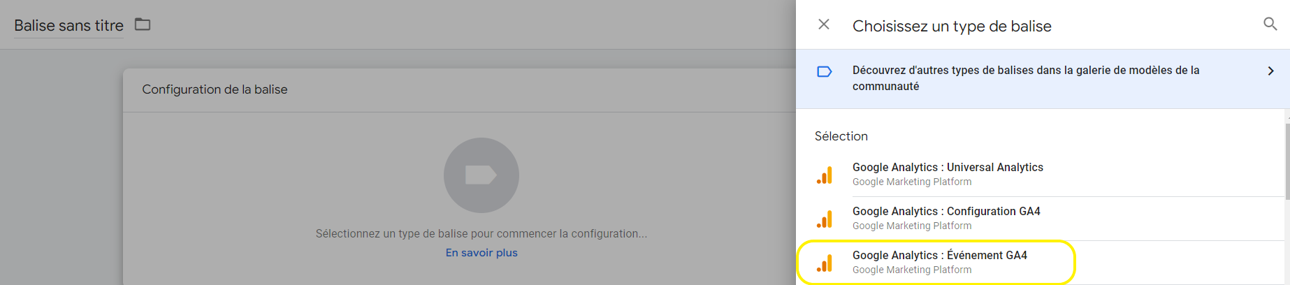 balise événement ga4