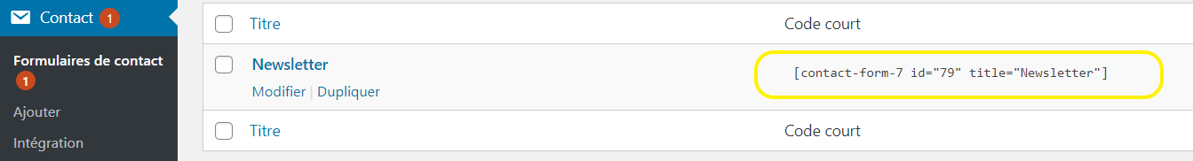 id formulaire cf7 plugin